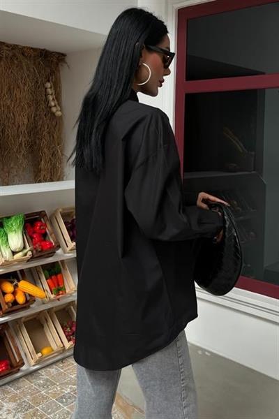 Klasik Oversize Poplin Gömlek 3421