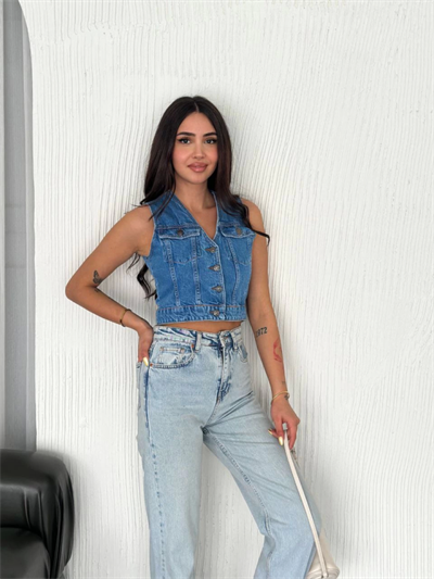 Kot Jeans Yelek - Mavi