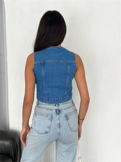 Kot Jeans Yelek - Mavi