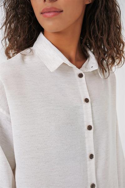 Krem Oversize Keten Alt Üst Takım 6622