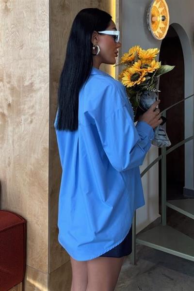 Kristal Taş Çakımlı Poplin Gömlek 3413