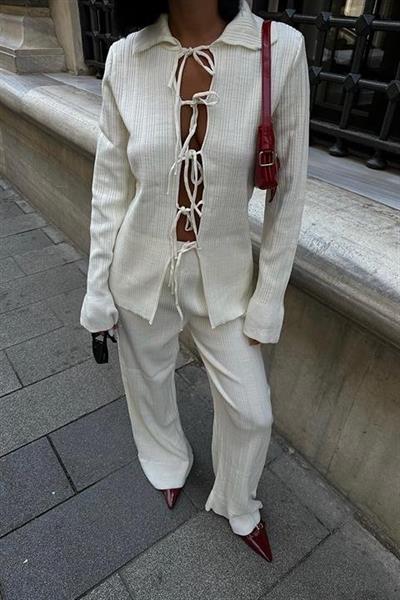 Krysia İp Bağlama Detay Fitilli Takım 9959