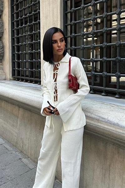 Krysia İp Bağlama Detay Fitilli Takım 9959