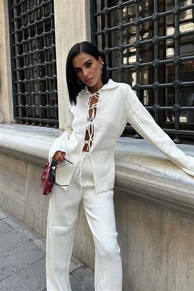 Krysia İp Bağlama Detay Fitilli Takım 9959