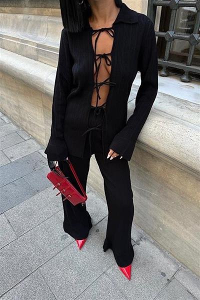 Krysia İp Bağlama Detay Fitilli Takım 9959