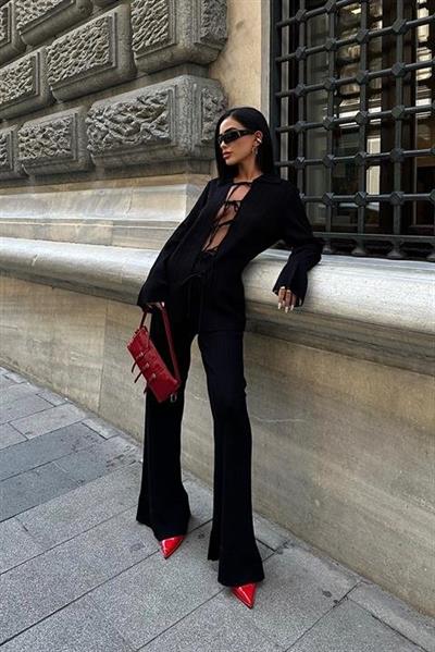 Krysia İp Bağlama Detay Fitilli Takım 9959