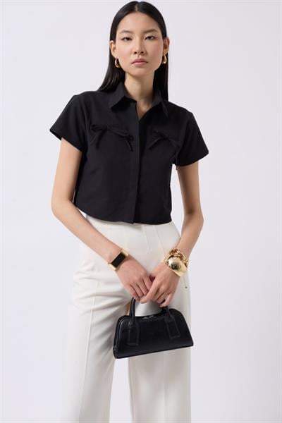 Kurdele Detay Crop Gömlek