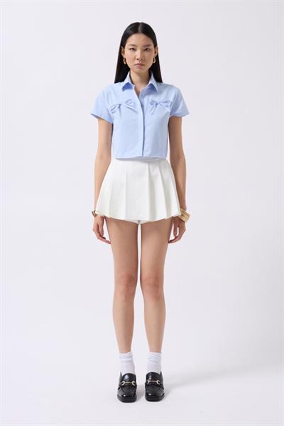 Kurdele Detay Crop Gömlek