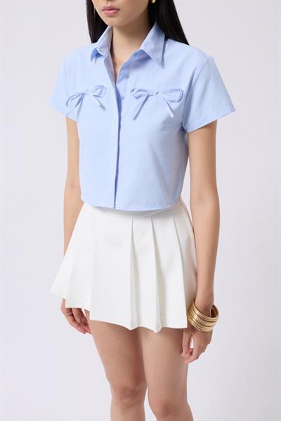 Kurdele Detay Crop Gömlek