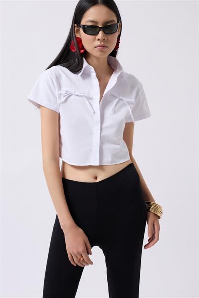 Kurdele Detay Crop Gömlek