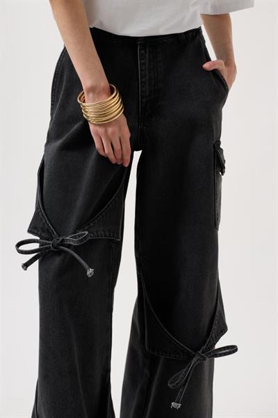 Kurdele Detay Kargo Cep Geniş Paça Jean