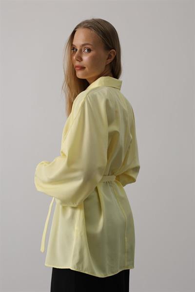 Kuşak Detaylı Tunik Gömlek - Sarı