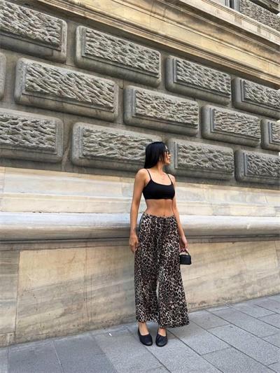 LEOPAR DESEN SALAŞ PANTOLON - Leopar