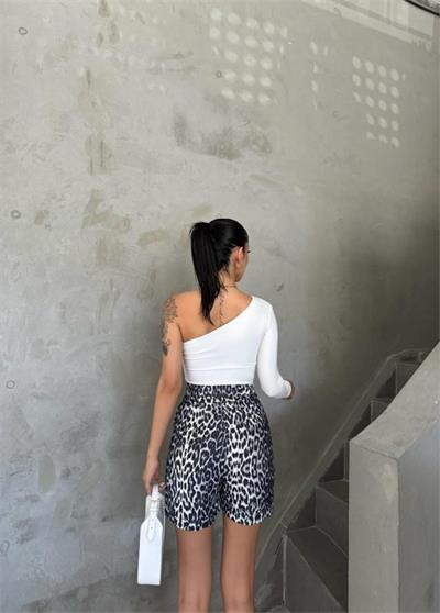 LEOPAR DESEN ŞORT - Gri