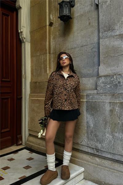 LEOPAR SÜET GÖMLEK - Leopar