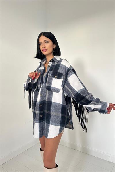 Lacivert Arkası Püsküllü Gömlek