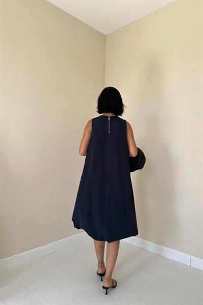 Lacivert Comfort Balon Elbise