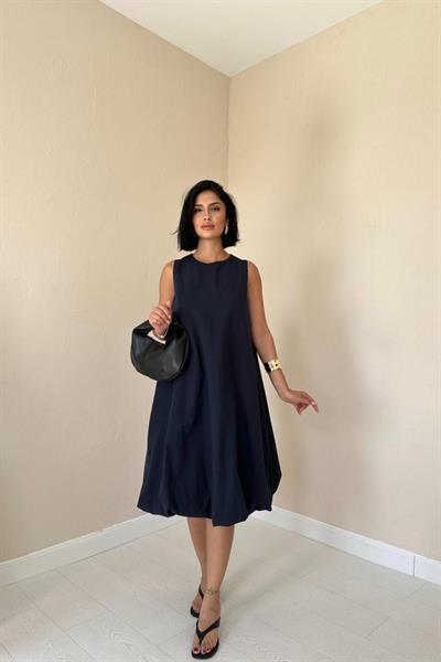 Lacivert Comfort Balon Elbise