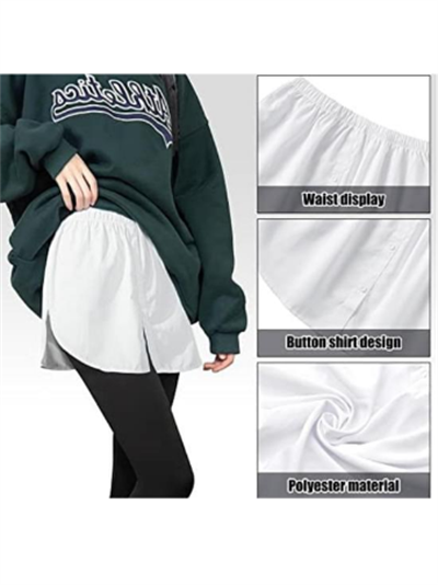 Lastikli Düğmeli Kurtarıcı Gömlek Altı Eteklik -Beyaz