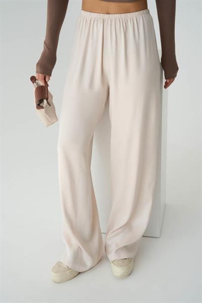 Lastikli Pantolon - Bej