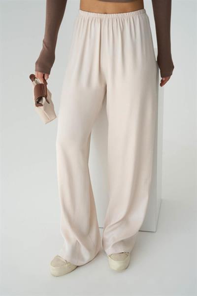 Lastikli Pantolon - Bej