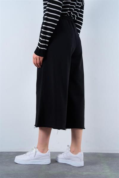 Lastikti Kapri Pantolon - Siyah