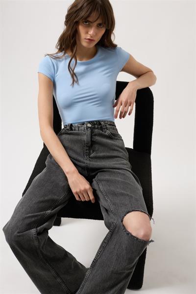 Lazer Kesim Wide Leg Jean