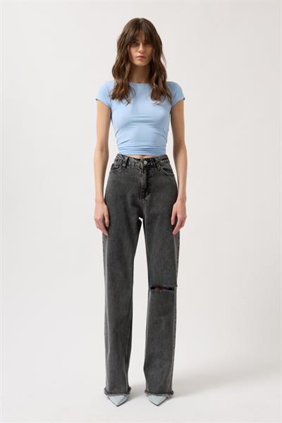 Lazer Kesim Wide Leg Jean