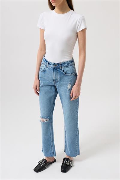 Lazer Kesim Yüksek Bel Jean