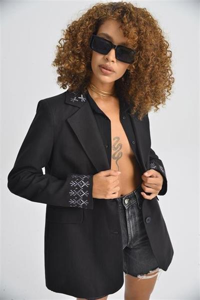 Leomie Nakışlı Blazer Ceket 6106