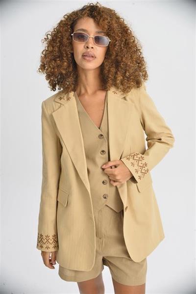 Leomie Nakışlı Blazer Ceket 6106