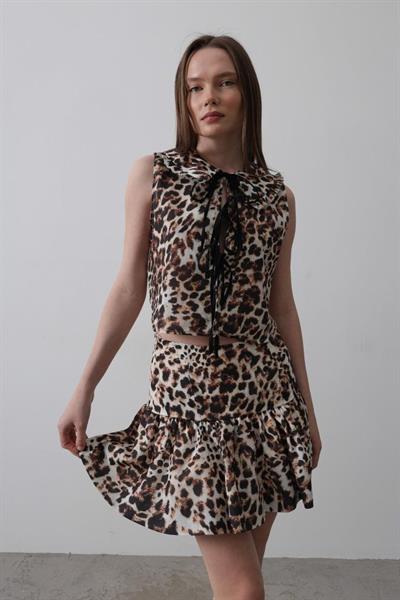 Leopar Desen Mini Etek - Leopar
