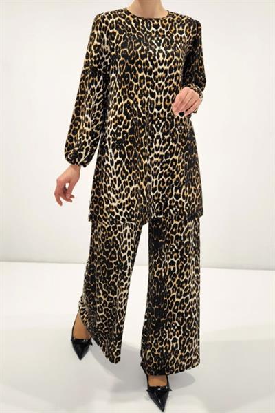 Leopar Tunik Pantolon Alt Üst Takım 6663