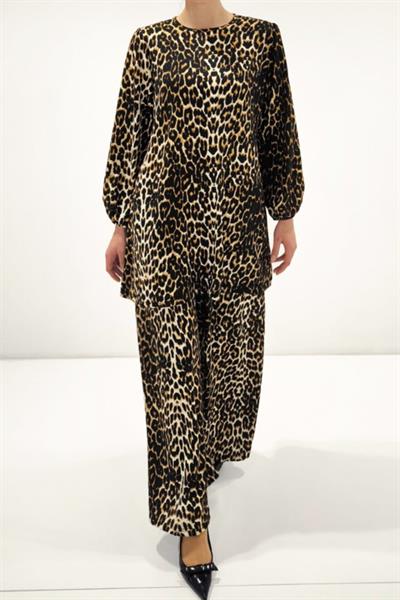 Leopar Tunik Pantolon Alt Üst Takım 6663