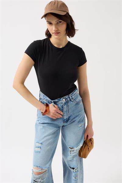 Likralı Basic T-Shirt