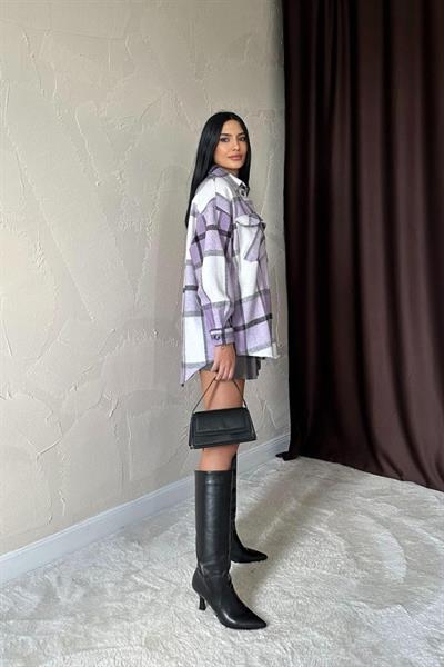 Lila Cepli Oduncu Gömlek