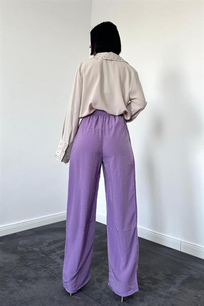 Lila Kuşaklı Pantolon