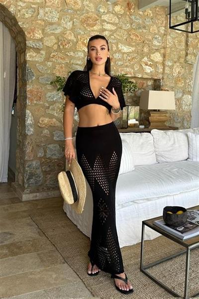 Lindsey Kroşe Crop Takım 9847