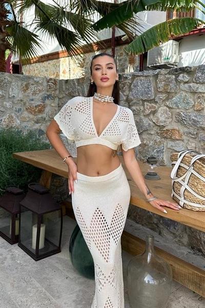 Lindsey Kroşe Crop Takım 9847