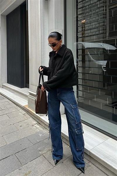 Lolita Uzun Kollu Süet Ceket 6115