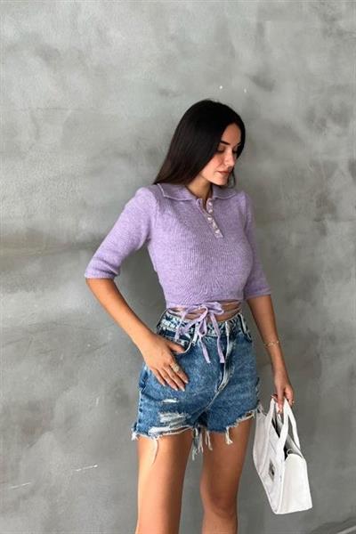 Loris  Bağlamalı Crop Triko 1062-02