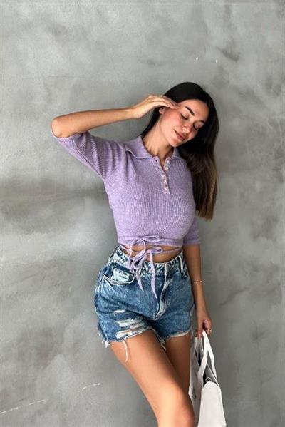 Loris  Bağlamalı Crop Triko 1062-02