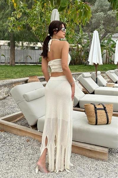 Luna Boyundan Bağlamalı Crop Takım 9868