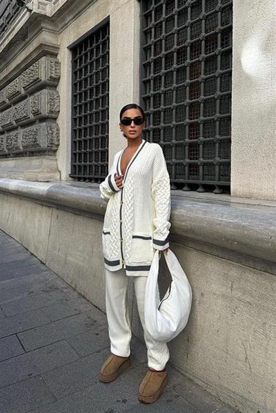 Lunadel Triko Hırka Pantolon Takım 9974