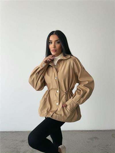 MONT BEL BÜZGÜ BALIKÇI YAKA SOFT KUMAŞ - Kahverengi