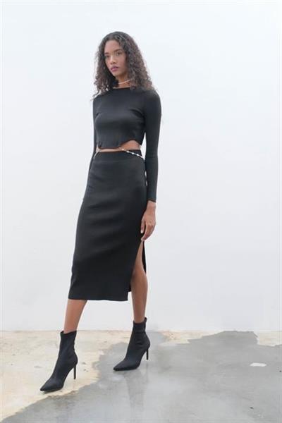 Maje Sırt Zincir Detay Etek Bluz Takım 9884