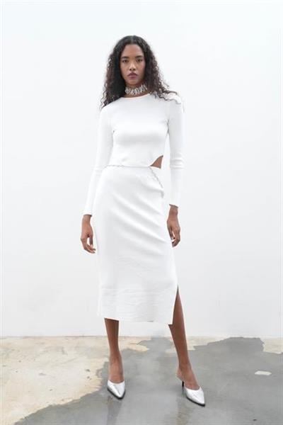 Maje Sırt Zincir Detay Etek Bluz Takım 9884