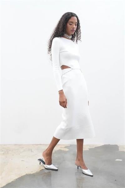 Maje Sırt Zincir Detay Etek Bluz Takım 9884