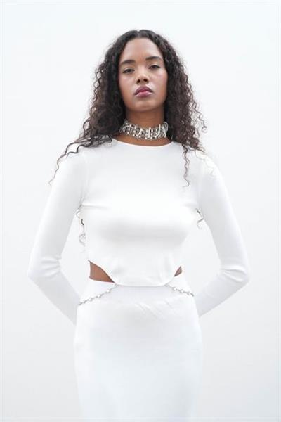 Maje Sırt Zincir Detay Etek Bluz Takım 9884