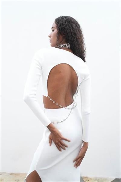 Maje Sırt Zincir Detay Etek Bluz Takım 9884